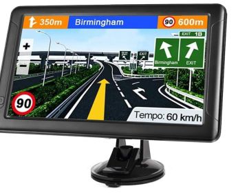 GPS Navigator for Car Truck RV, 9 inch Touch Screen Latest 2025 Map, Real Voice Spoken Turn-by-Turn Direction Reminding Navigation System for Car