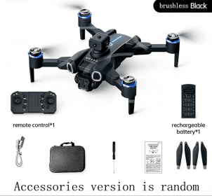 2026 New GB815 Black Brushless Drone, Single Battery, Foldable RC Quadcopter with LED Navigation Lights