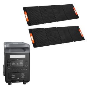 Portable Power Station with 2PCS 200W Solar Panels, 3000W Solar Generator Power Station