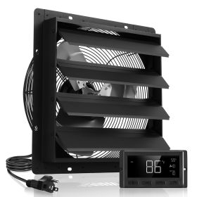 16 inch Shutter Exhaust Fan, Wall Mounted Attic Vent Fan with Smart Programming Variable Speed Temperature Control, 2900 CFM,EC Motor,Timer, for