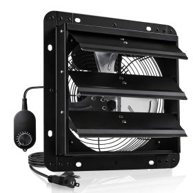 10 inch Shutter Exhaust Fan, Wall Mounted Attic Vent Fan with Variable Speed Controller, 900 CFM, AC Motor, Heavy-duty Steel, Low Noise for Shed