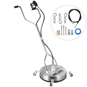 Surface Cleaner 18 inch Flat Surface Cleaner for Pressure Washer 4000psi Pressure with 3/8 Quick Connector Surface Cleaner with Casters 10.5GPM S