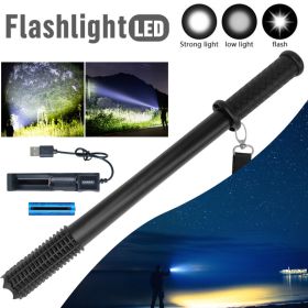 Baseball LED Flashlight Rechargeable Torch Spotlight Emergency Security Work Light 3 Lighting Modes Free Shipping Via DHL-Ground,Cannot Be Shippe (Option: Black)