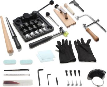 Ring Bending Tool Kit, Multi-Functional Ring/Earring Bending Machine with Nylon Dies Set/Measurement Gauge (size: 18)