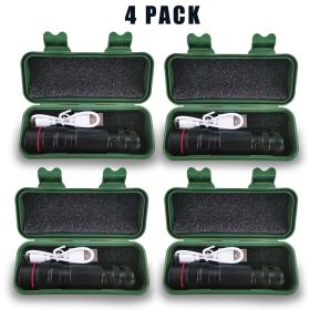 2/4 Set Portable COB LED USB Rechargeable Zoomable Flashlight Torch Lamp +Gift Box(Free shipping via DHL Ground/FedEx Ground; can't ship via USPS (Quantity: 4 sets)