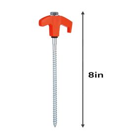 Screw in Tent Stakes orange 10pack (size: 8in.)